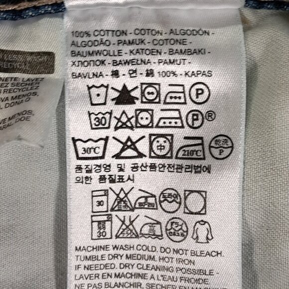 Levis 527 Jeans Mens 35x32, Tag 36x34 Boot Cut Whiskers Blue Denim Western - Picture 13 of 14